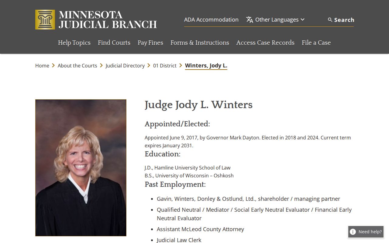 McLeod County criminal docket judicial directory record