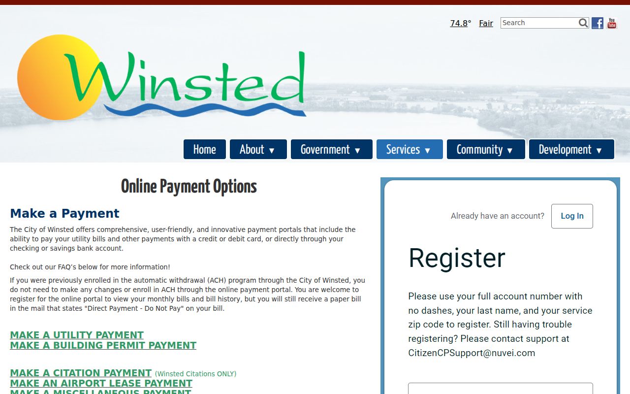 McLeod County traffic court records Winsted citation payment menu